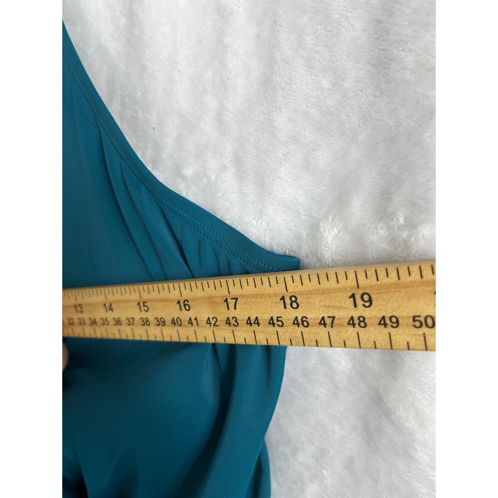 Kim Gravel Swimsuits For All One Piece Women 20W Teal Wrap Front Ruched - Picture 3 of 12